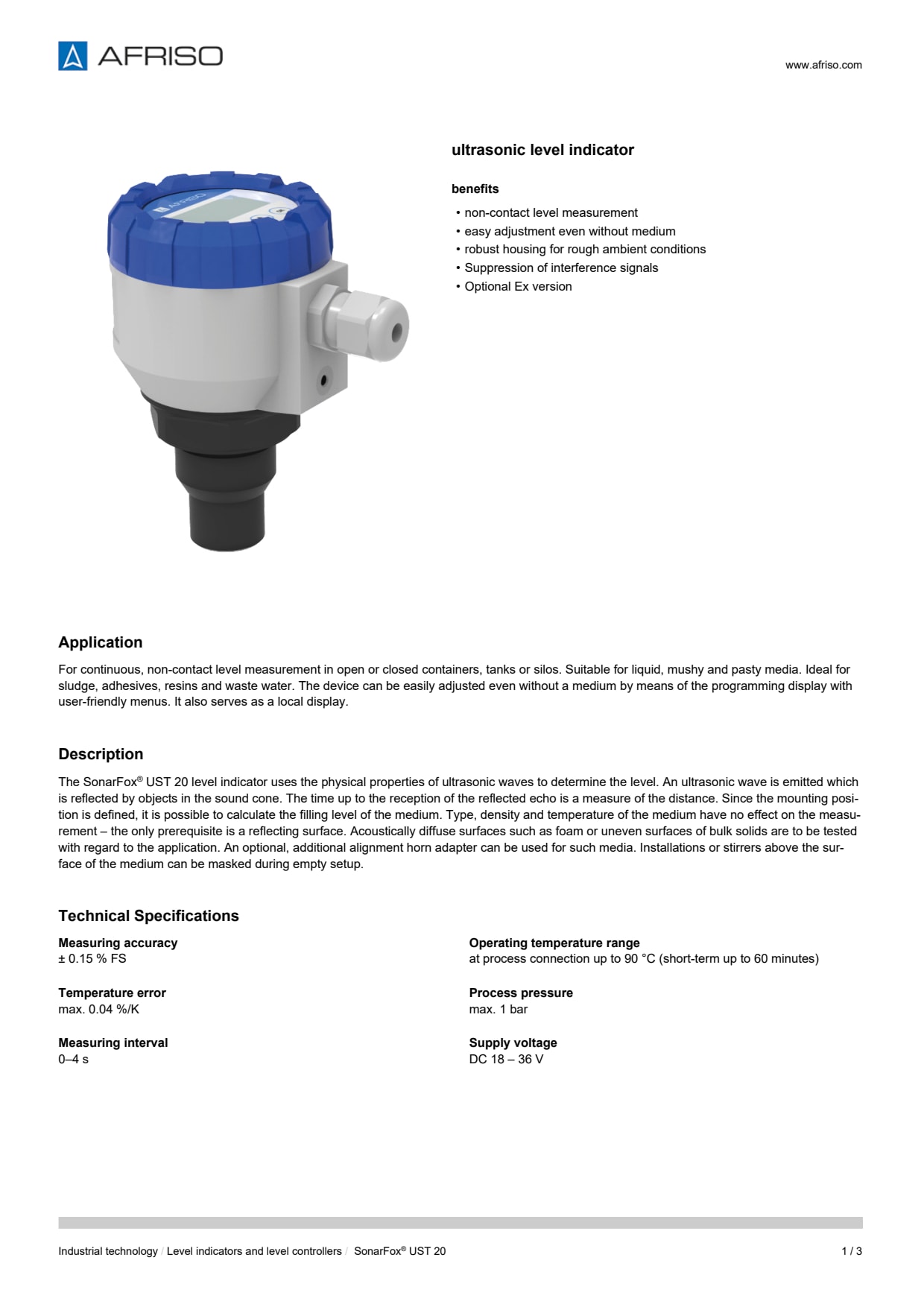 AFRISO_ULTRASONIC-LEVEL-INDICATOR_ENG_GBR.PDF