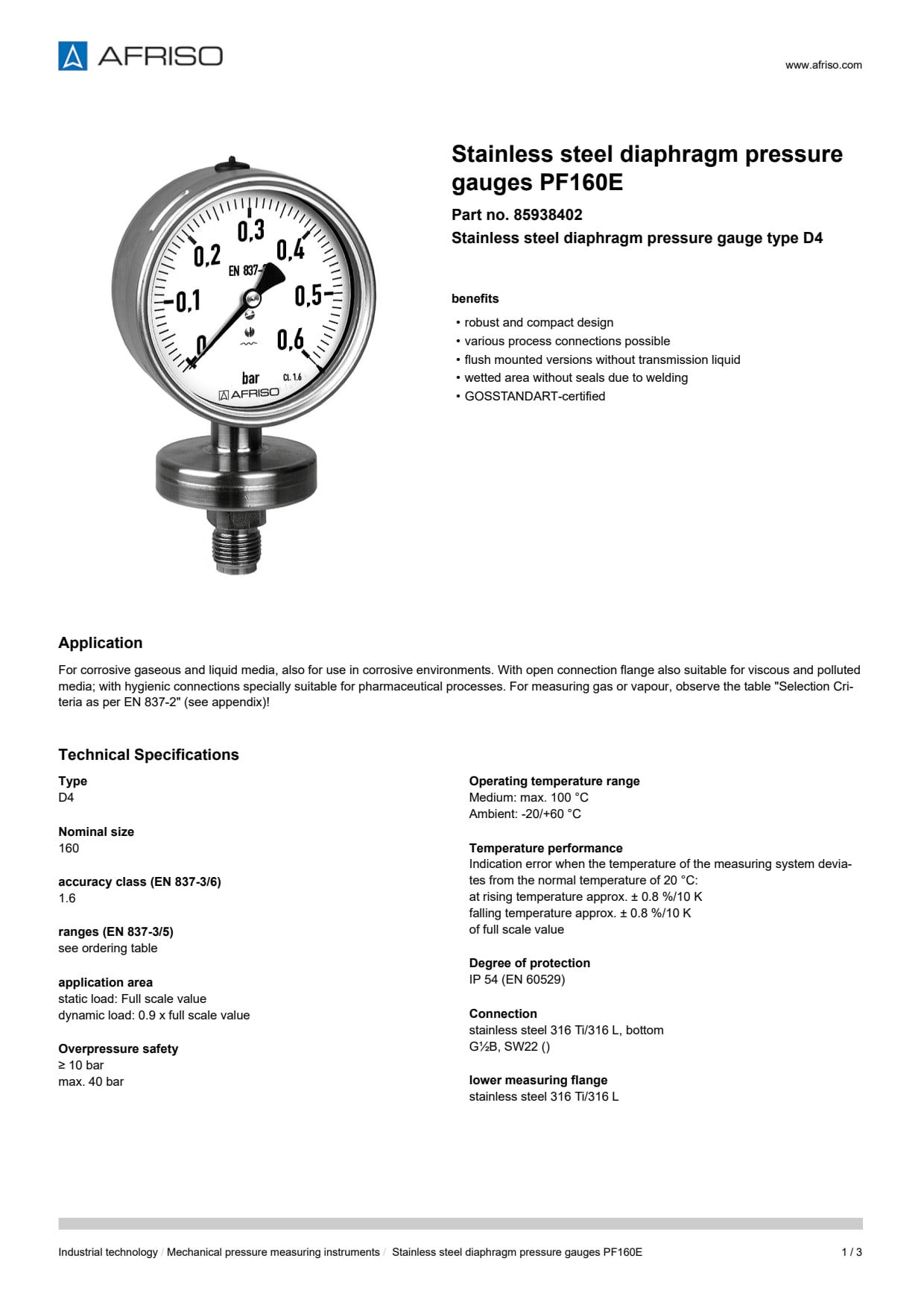 AFRISO_STAINLESS-STEEL-DIAPHRAGM-PRESSURE-GAUGES-PF160E-STAINLESS-STEEL-DIAPHRAGM-PRESS_85938402_ENG_GBR.PDF