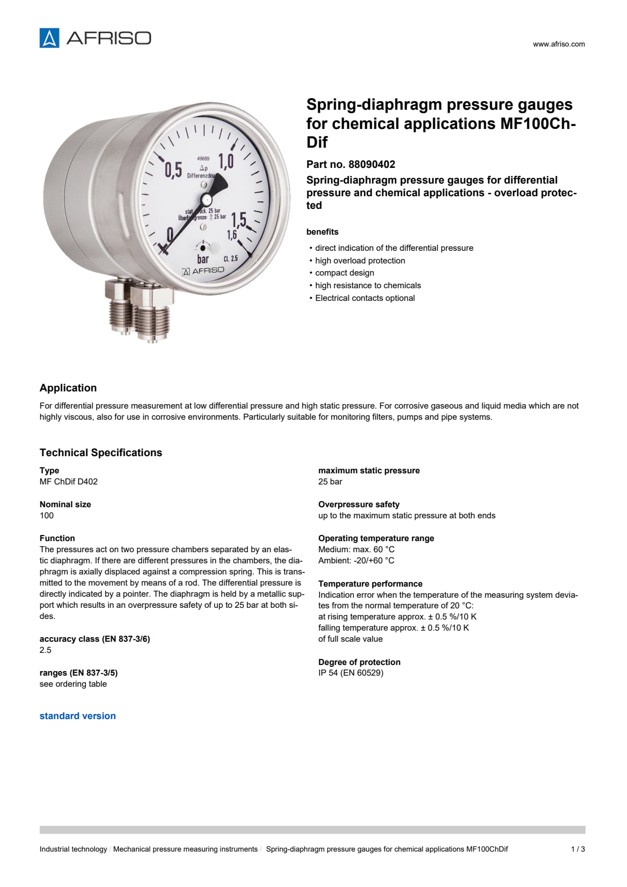 AFRISO_SPRING-DIAPHRAGM-PRESSURE-GAUGES-FOR-CHEMICAL-APPLICATIONS-MF100CHDIF-SPRING-DIA_88090402_ENG_GBR.PDF