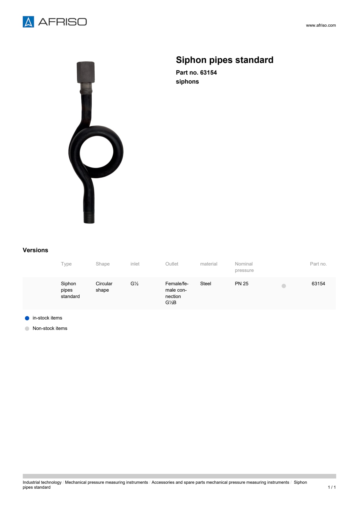 AFRISO_SIPHON-PIPES-STANDARD-SIPHONS_63154_ENG_GBR.PDF