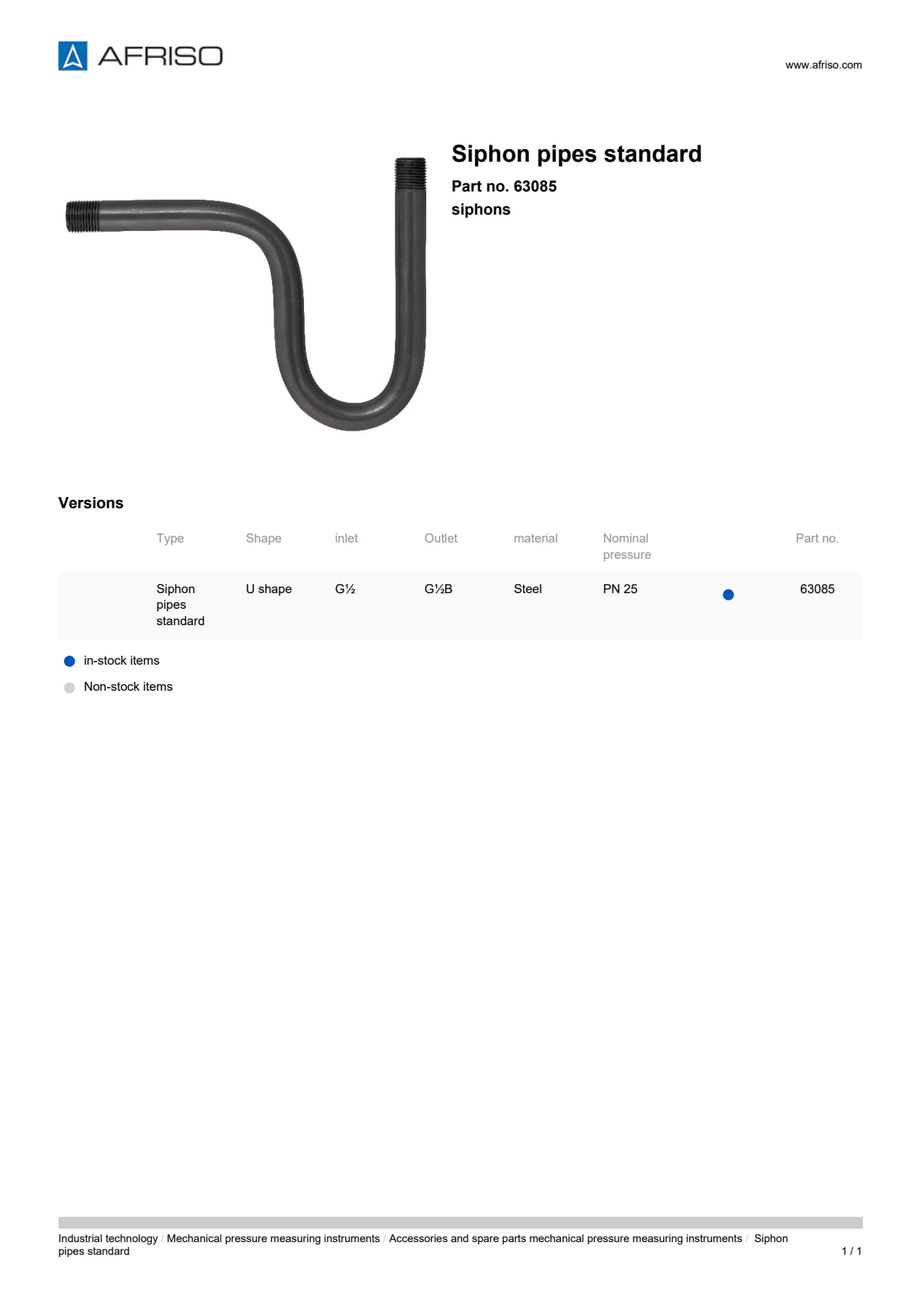 AFRISO_SIPHON-PIPES-STANDARD-SIPHONS_63085_ENG_GBR.PDF