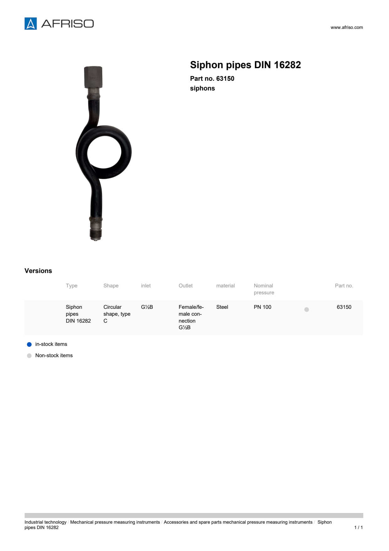 AFRISO_SIPHON-PIPES-DIN-16282-SIPHONS_63150_ENG_GBR.PDF