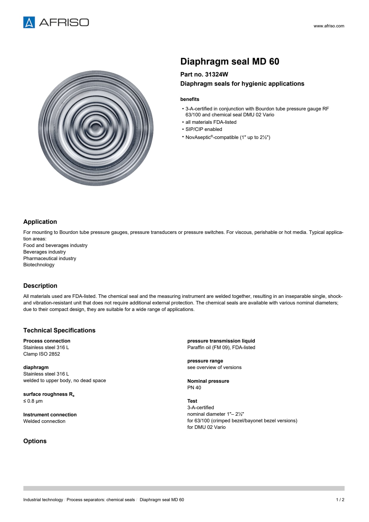 AFRISO_DIAPHRAGM-SEAL-MD-60-DIAPHRAGM-SEALS-FOR-HYGIENIC-APPLICATIONS_31324W_ENG_GBR.PDF