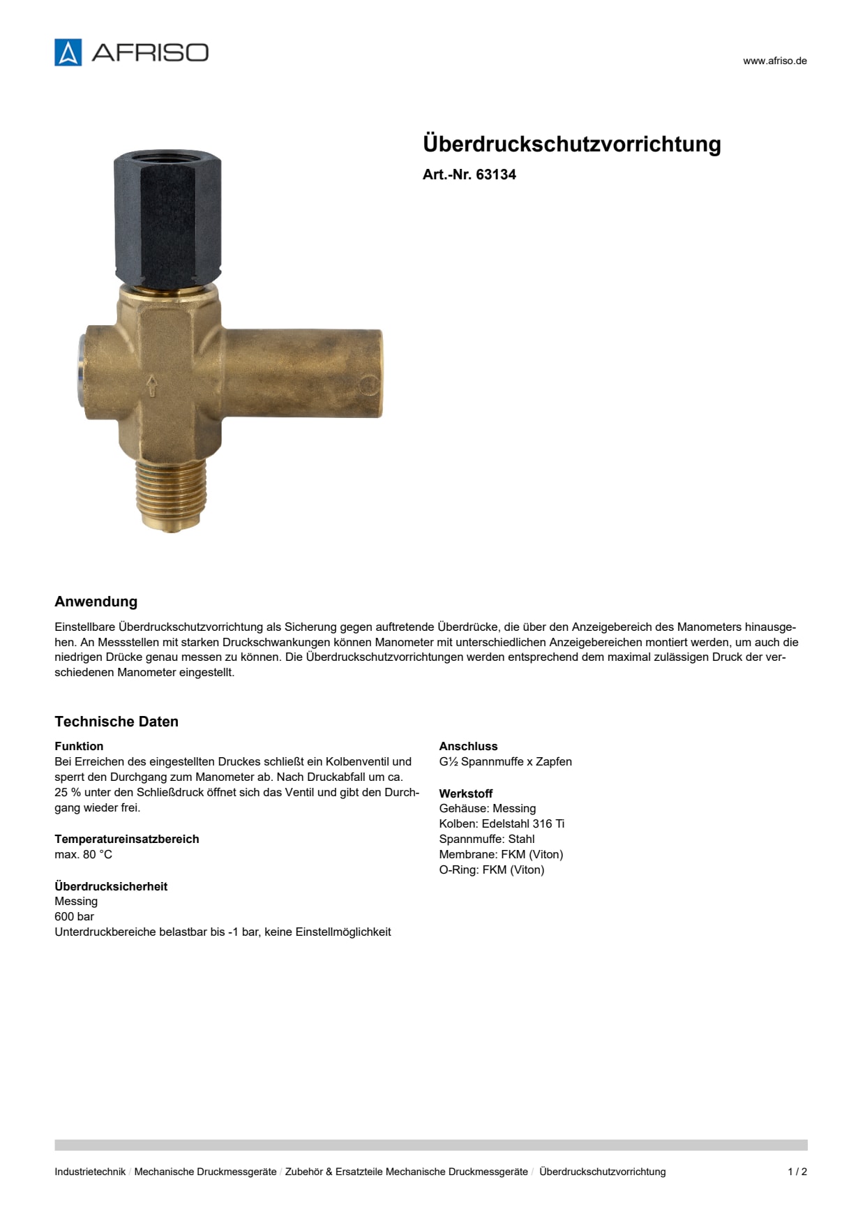 AFRISO_UEBERDRUCKSCHUTZVORRICHTUNG_63134_DEU_DEU.PDF