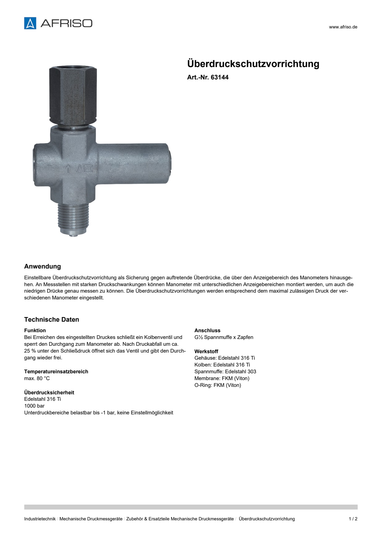 AFRISO_UEBERDRUCKSCHUTZVORRICHTUNG_63144_DEU_DEU.PDF