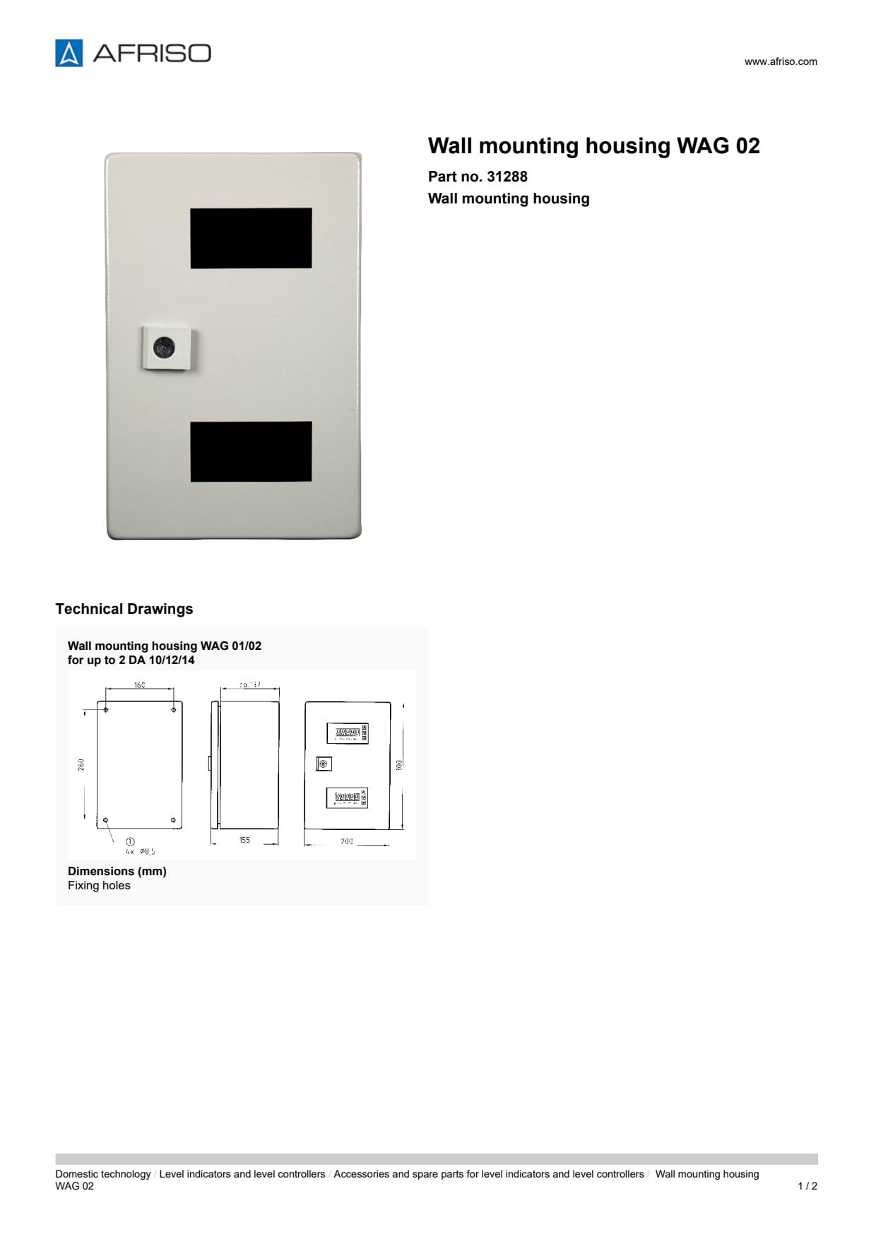 AFRISO_WALL-MOUNTING-HOUSING-WAG-02-WALL-MOUNTING-HOUSING_31288_ENG_GBR.PDF