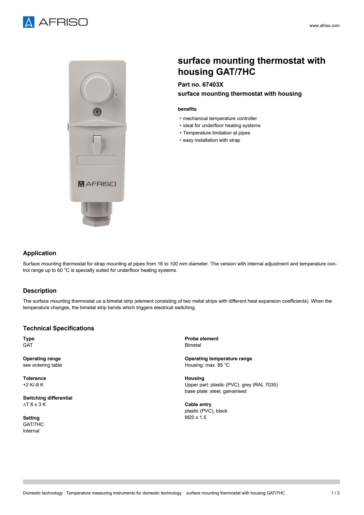 AFRISO_SURFACE-MOUNTING-THERMOSTAT-WITH-HOUSING-GAT-7HC-SURFACE-MOUNTING-THERMOSTAT-WIT_67403X_ENG_GBR.PDF