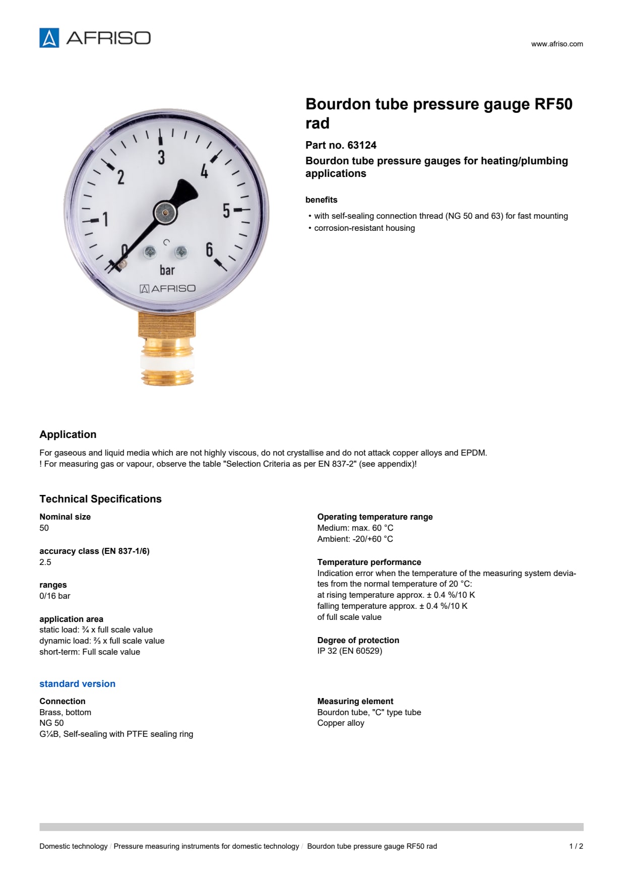 AFRISO_BOURDON-TUBE-PRESSURE-GAUGE-RF50-RAD-BOURDON-TUBE-PRESSURE-GAUGE-RF-FOR-HEATING-_63124_ENG_GBR.PDF