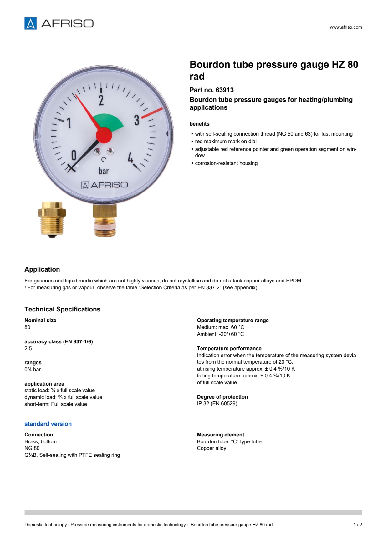 AFRISO_BOURDON-TUBE-PRESSURE-GAUGE-HZ-80-RAD-BOURDON-TUBE-PRESSURE-GAUGE-HZ-FOR-HEATING_63913_ENG_GBR.PDF