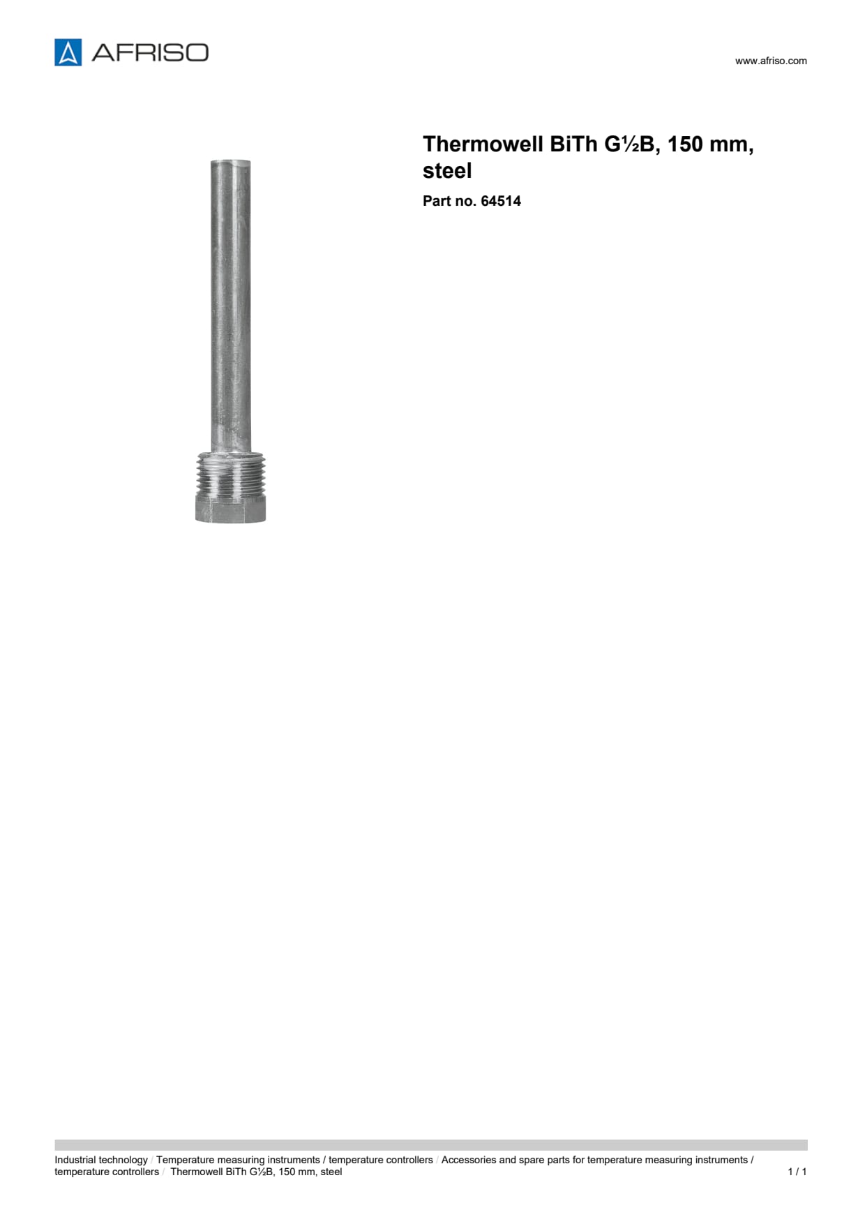 AFRISO_THERMOWELL-BITH-G-B--150-MM--STEEL_64514_ENG_GBR.PDF