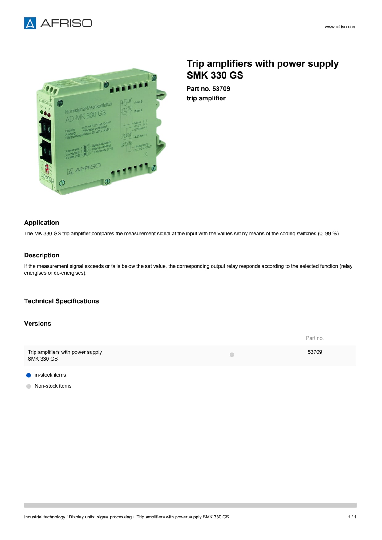 AFRISO_TRIP-AMPLIFIERS-WITH-POWER-SUPPLY-SMK-330-GS-TRIP-AMPLIFIER_53709_ENG_GBR.PDF