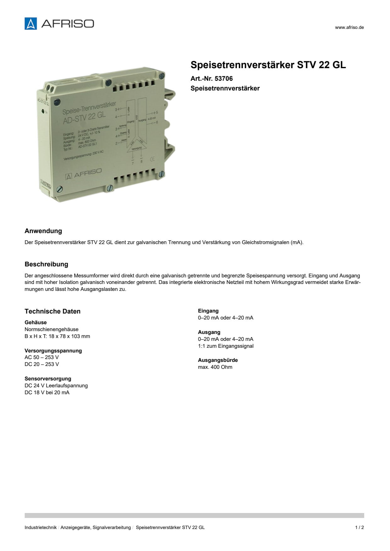 AFRISO_SPEISETRENNVERSTAERKER-STV-22-GL-SPEISETRENNVERSTAERKER_53706_DEU_DEU.PDF