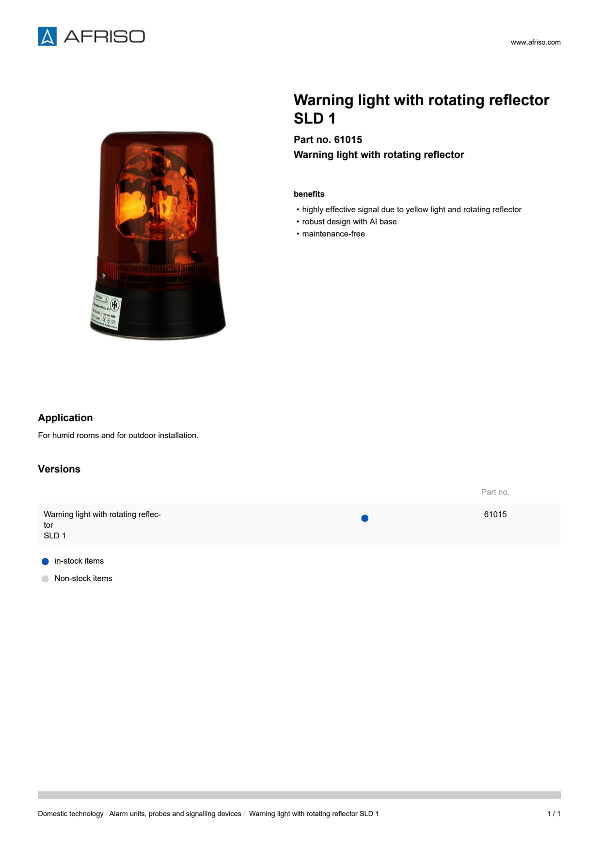 AFRISO_WARNING-LIGHT-WITH-ROTATING-REFLECTOR-SLD-1-WARNING-LIGHT-WITH-ROTATING-REFLECTO_61015_ENG_GBR.PDF