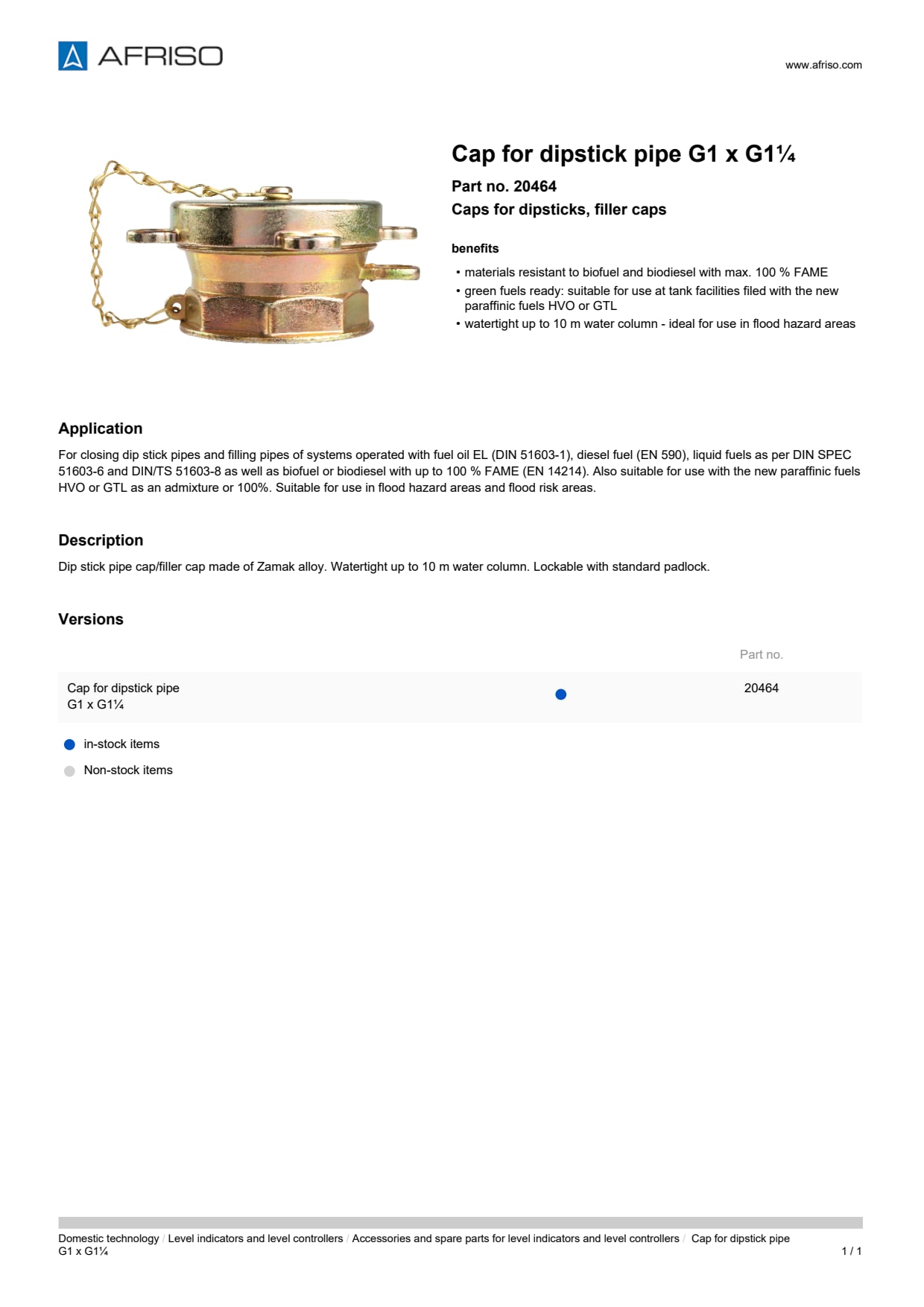 AFRISO_CAP-FOR-DIPSTICK-PIPE-G1-X-G1--CAPS-FOR-DIPSTICKS--FILLER-CAPS_20464_ENG_GBR.PDF