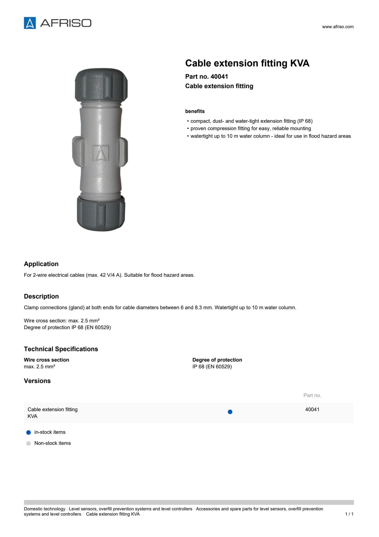 AFRISO_CABLE-EXTENSION-FITTING-KVA-CABLE-EXTENSION-FITTING_40041_ENG_GBR.PDF