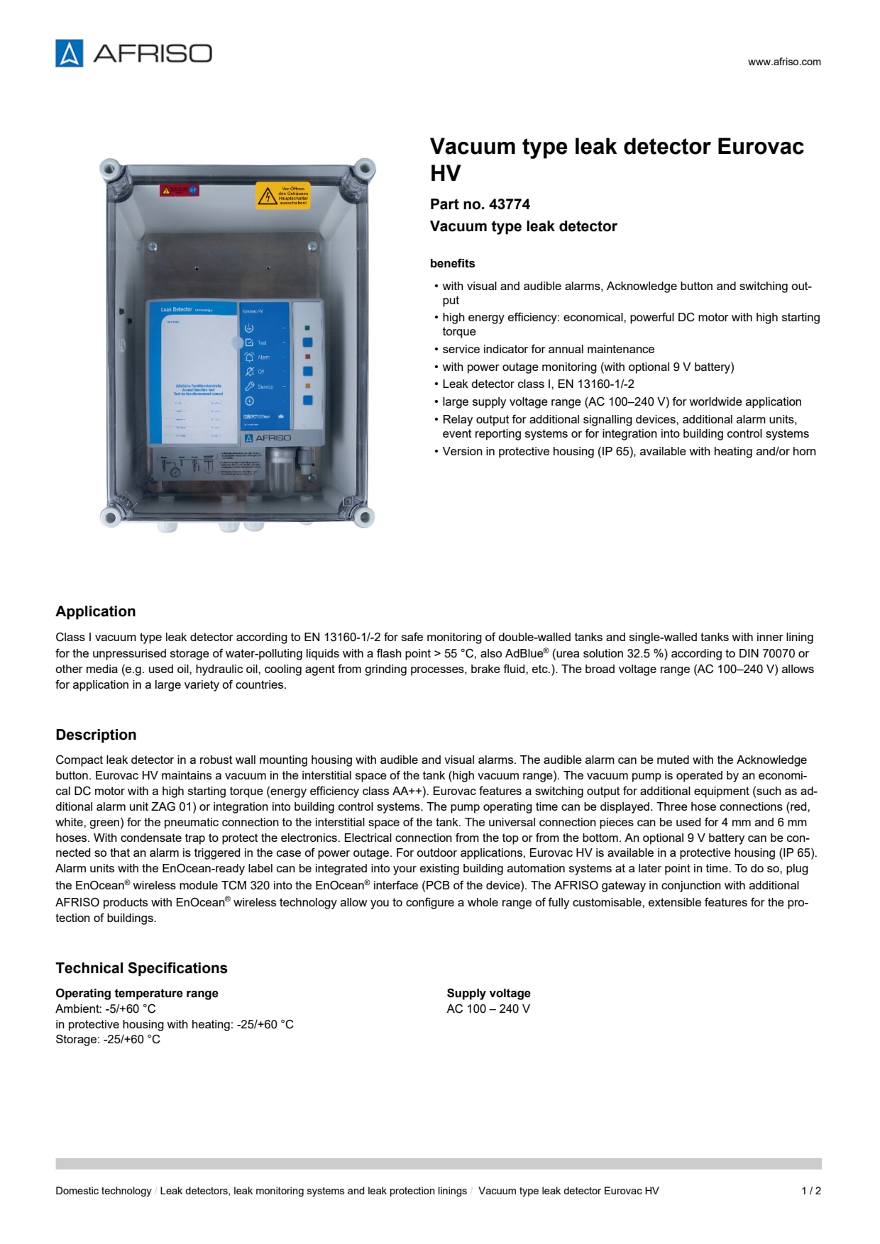 AFRISO_VACUUM-TYPE-LEAK-DETECTOR-EUROVAC-HV-VACUUM-TYPE-LEAK-DETECTOR_43774_ENG_GBR.PDF