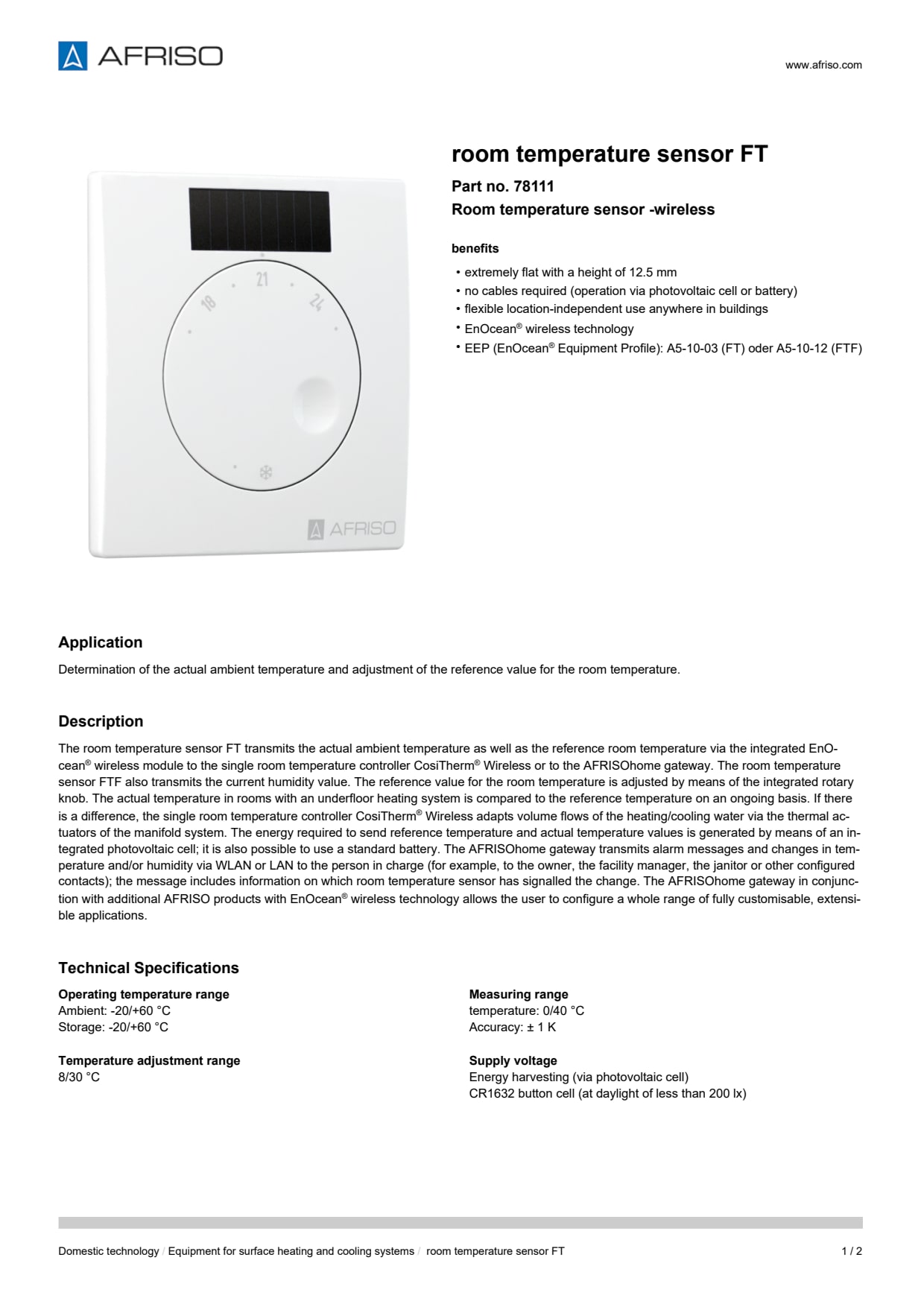 AFRISO_ROOM-TEMPERATURE-SENSOR-FT-ROOM-TEMPERATURE-SENSOR-FT-FTF---WIRELESS_78111_ENG_GBR.PDF