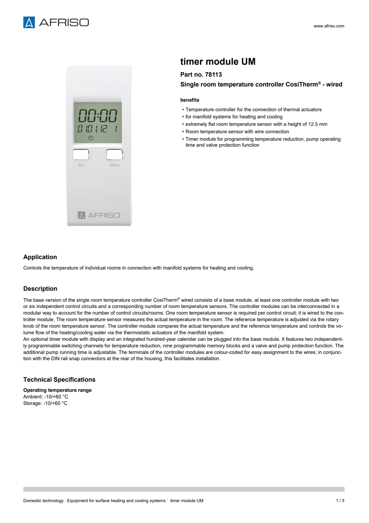 AFRISO_TIMER-MODULE-UM-SINGLE-ROOM-TEMPERATURE-CONTROLLER-COSITHERM----WIRED_78113_ENG_GBR.PDF