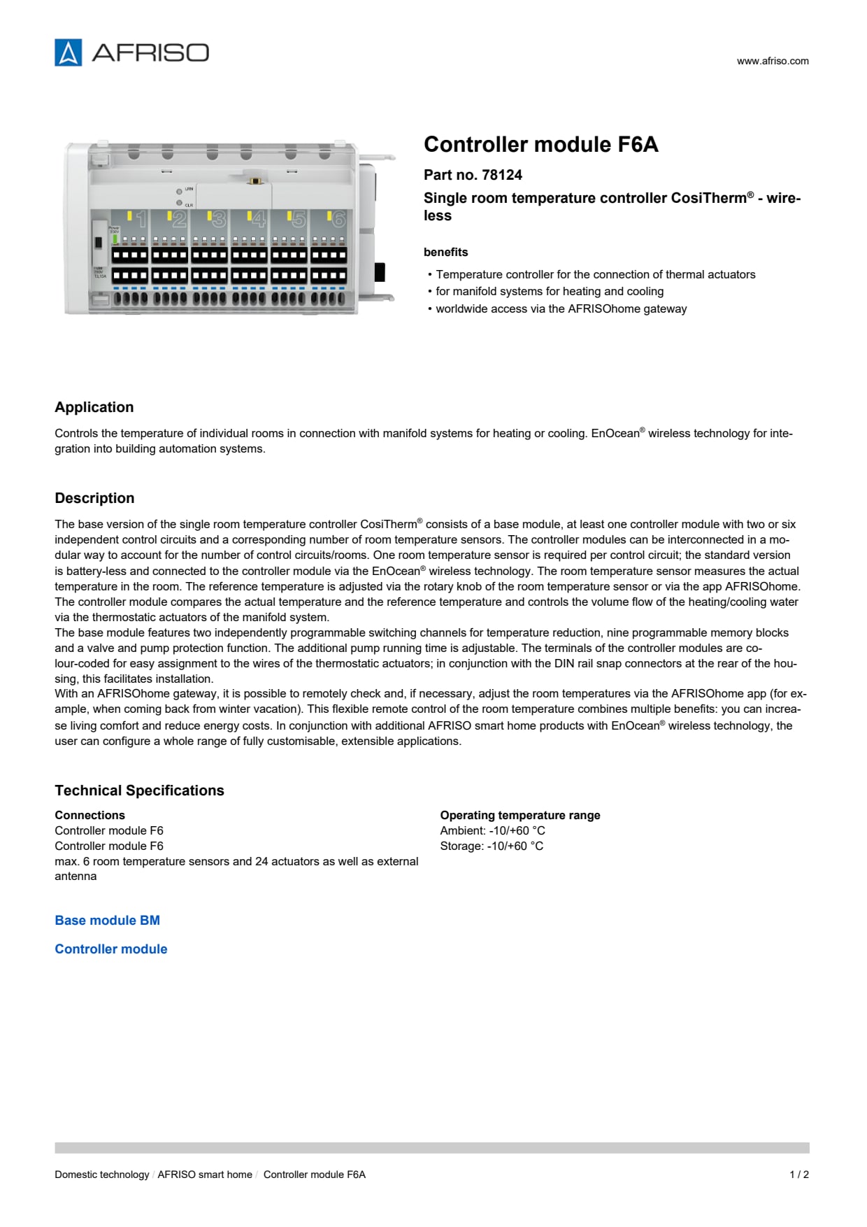 AFRISO_CONTROLLER-MODULE-F6A-SINGLE-ROOM-TEMPERATURE-CONTROLLER-COSITHERM----WIRELESS_78124_ENG_GBR.PDF