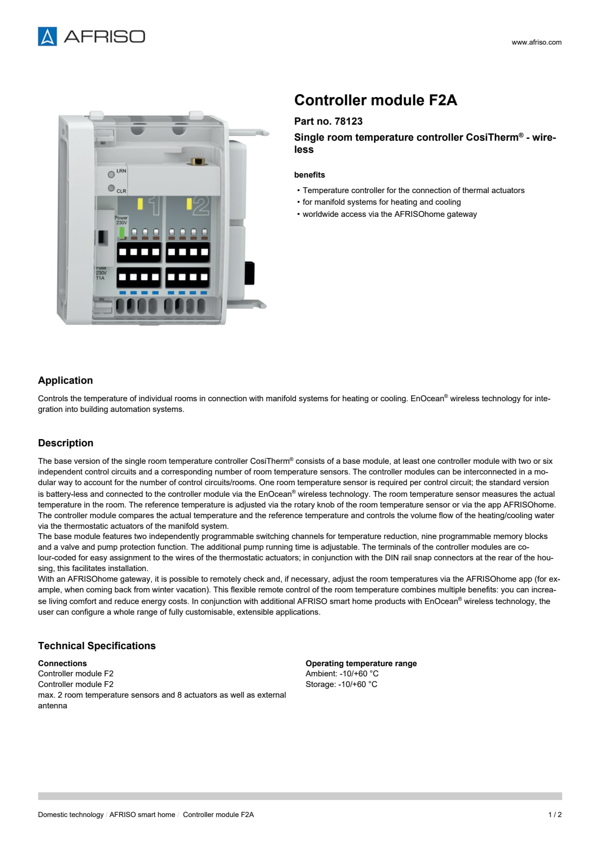 AFRISO_CONTROLLER-MODULE-F2A-SINGLE-ROOM-TEMPERATURE-CONTROLLER-COSITHERM----WIRELESS_78123_ENG_GBR.PDF
