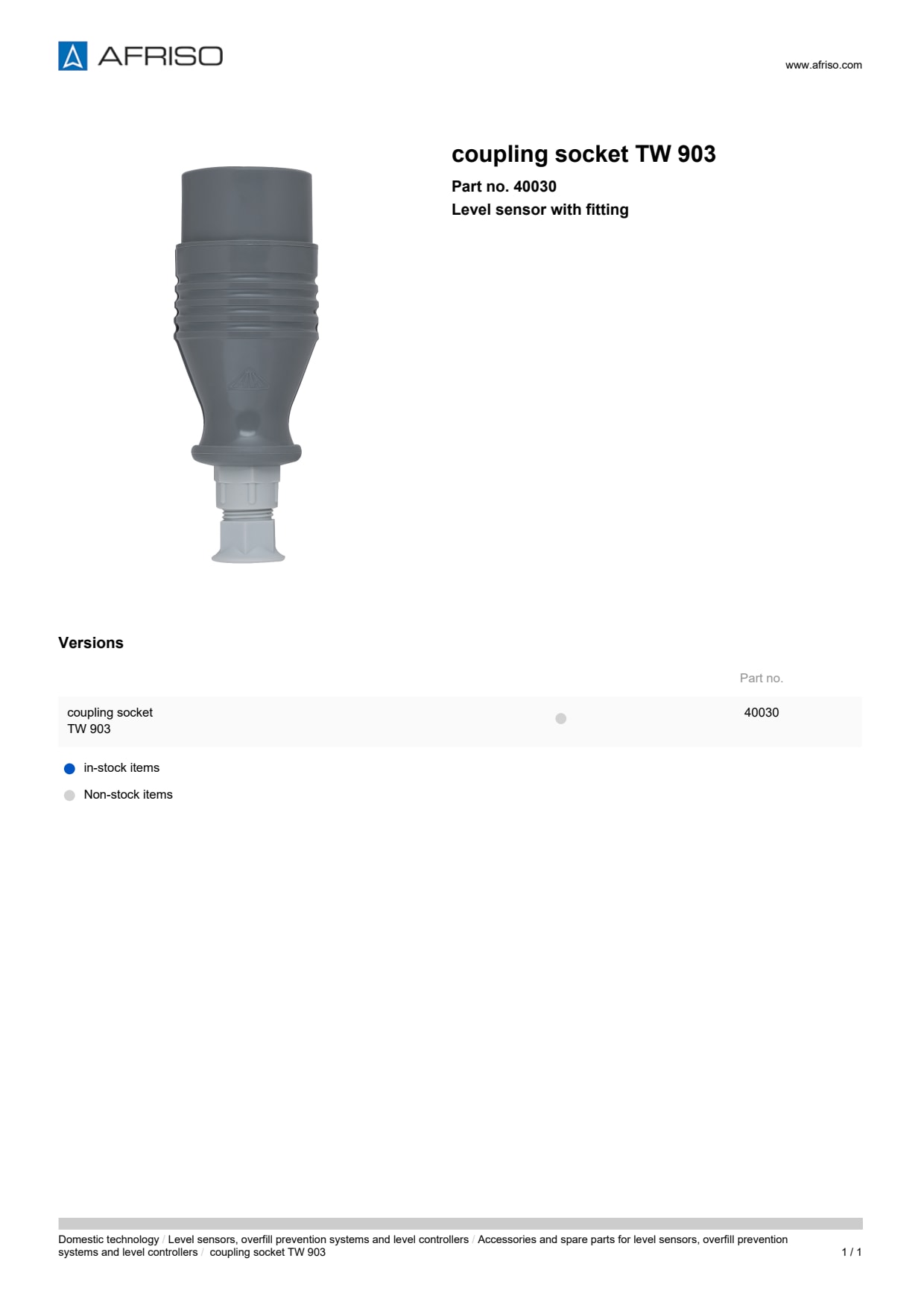 AFRISO_COUPLING-SOCKET-TW-903-FITTINGS-FOR-LEVEL-SENSORS_40030_ENG_GBR.PDF