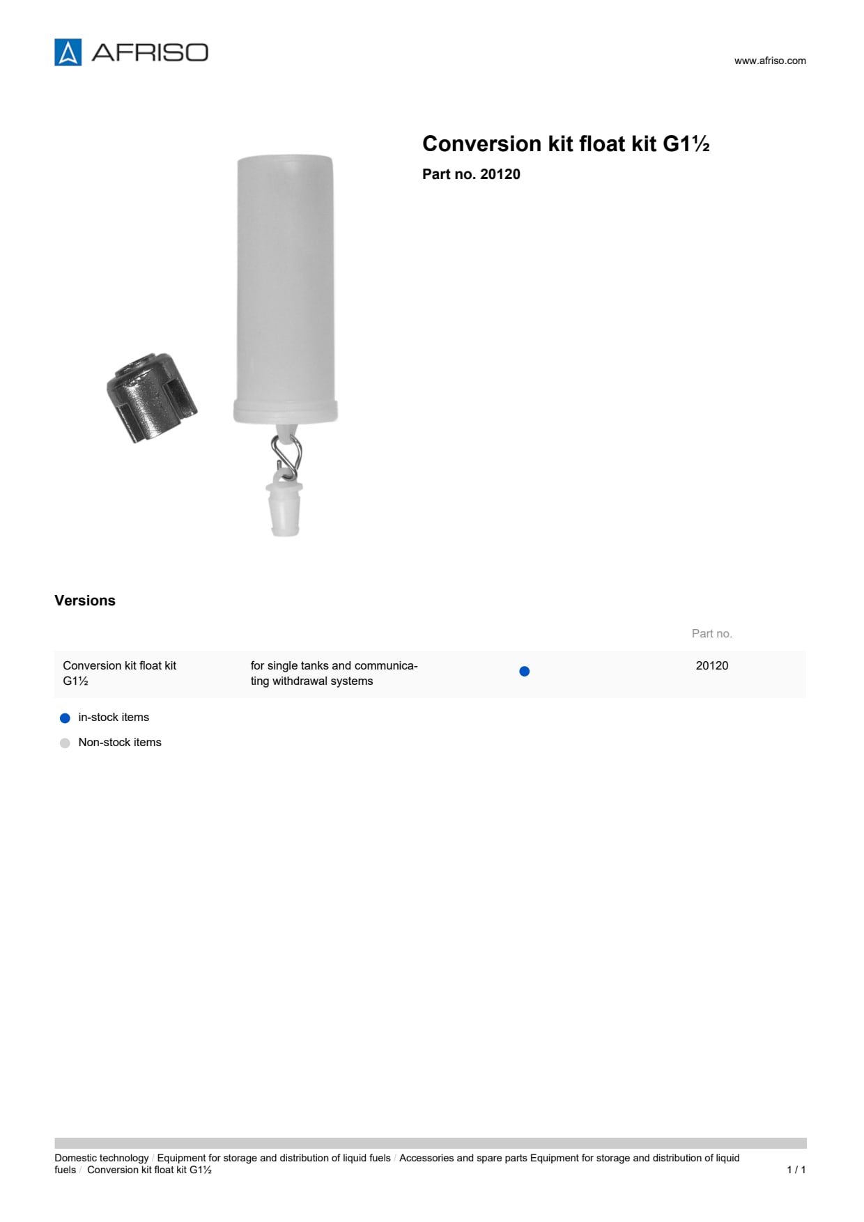 AFRISO_CONVERSION-KIT-FLOAT-KIT-G1-_20120_ENG_GBR.PDF