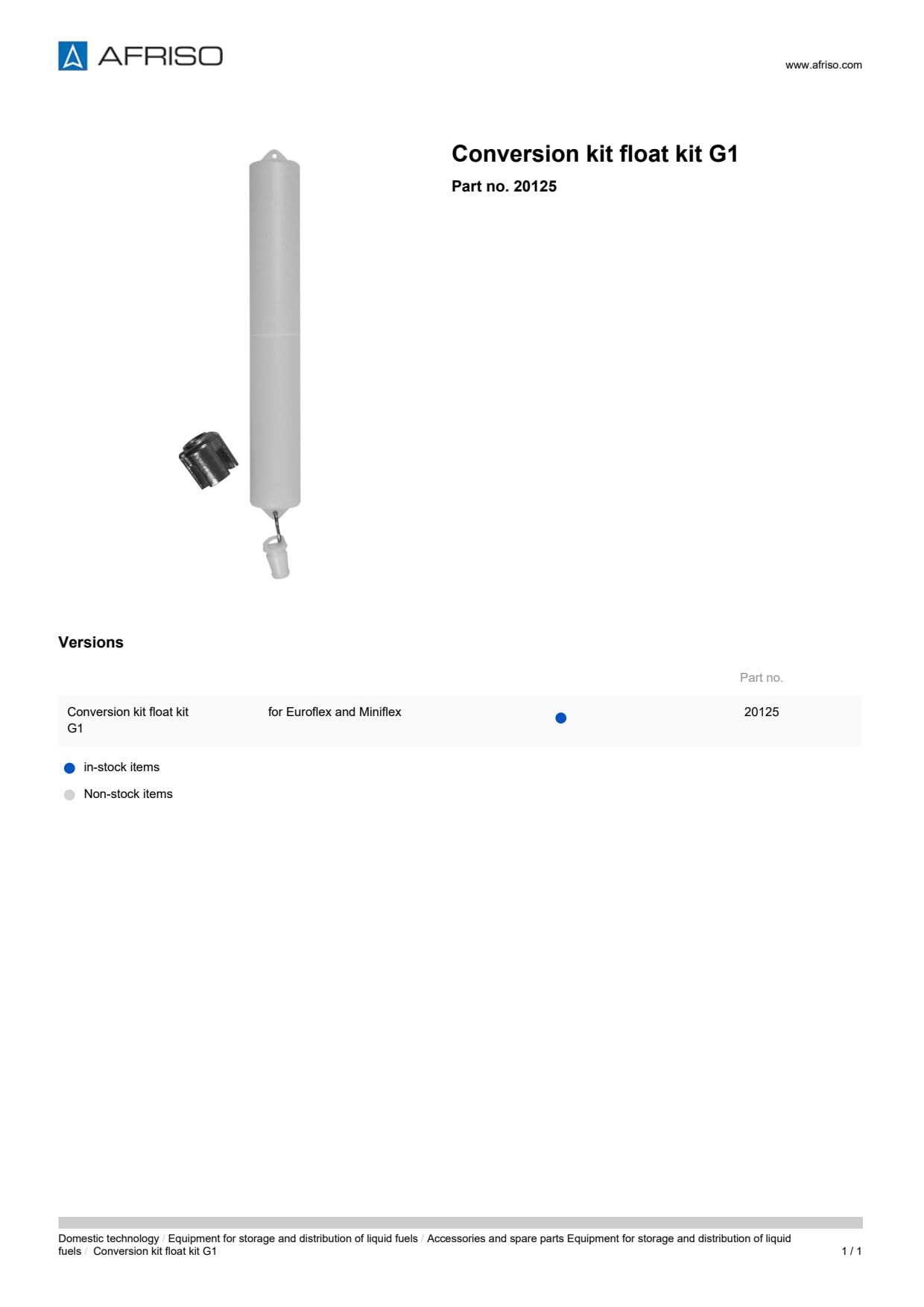 AFRISO_CONVERSION-KIT-FLOAT-KIT-G1_20125_ENG_GBR.PDF