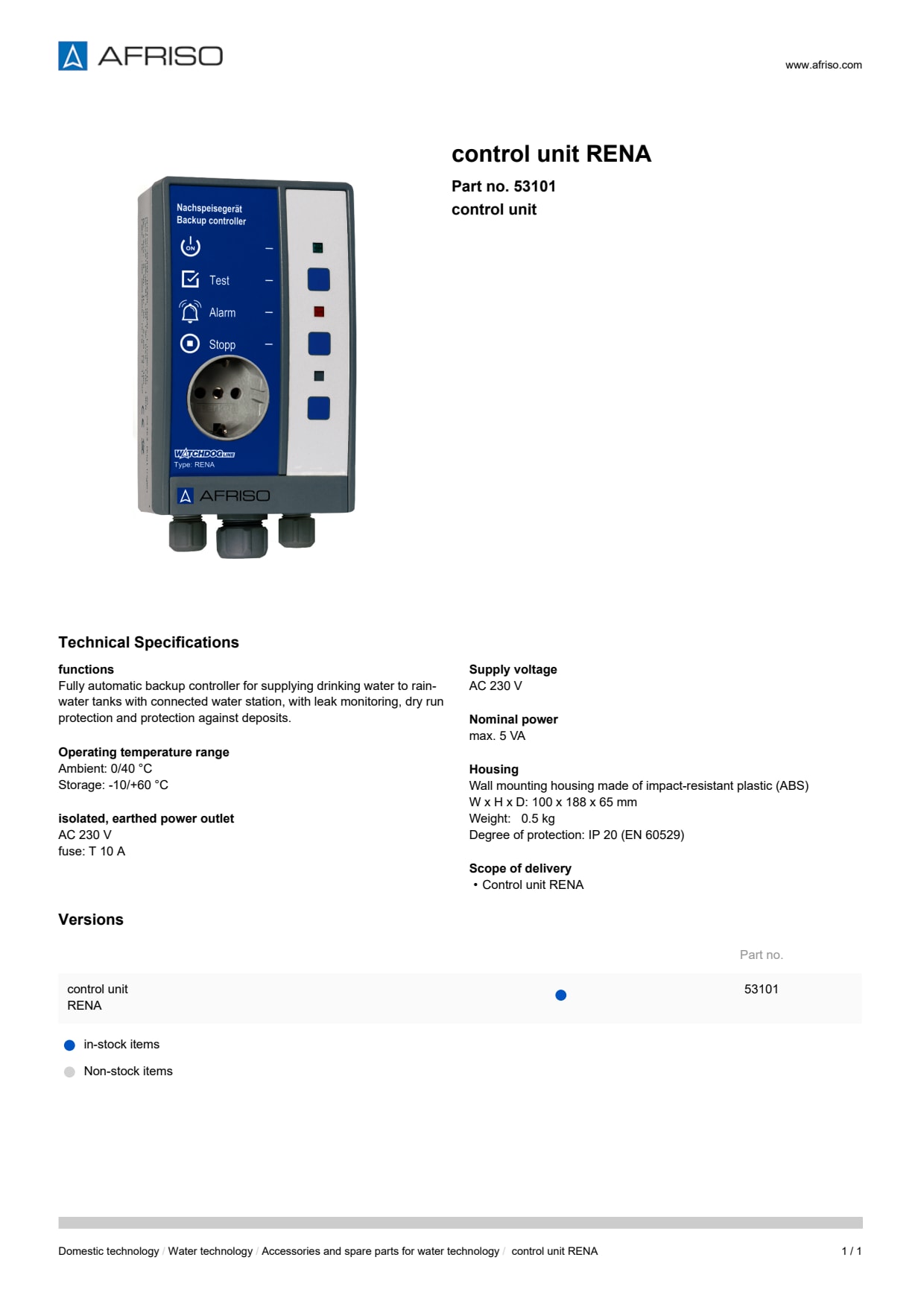 AFRISO_CONTROL-UNIT-RENA-CONTROL-UNIT_53101_ENG_GBR.PDF