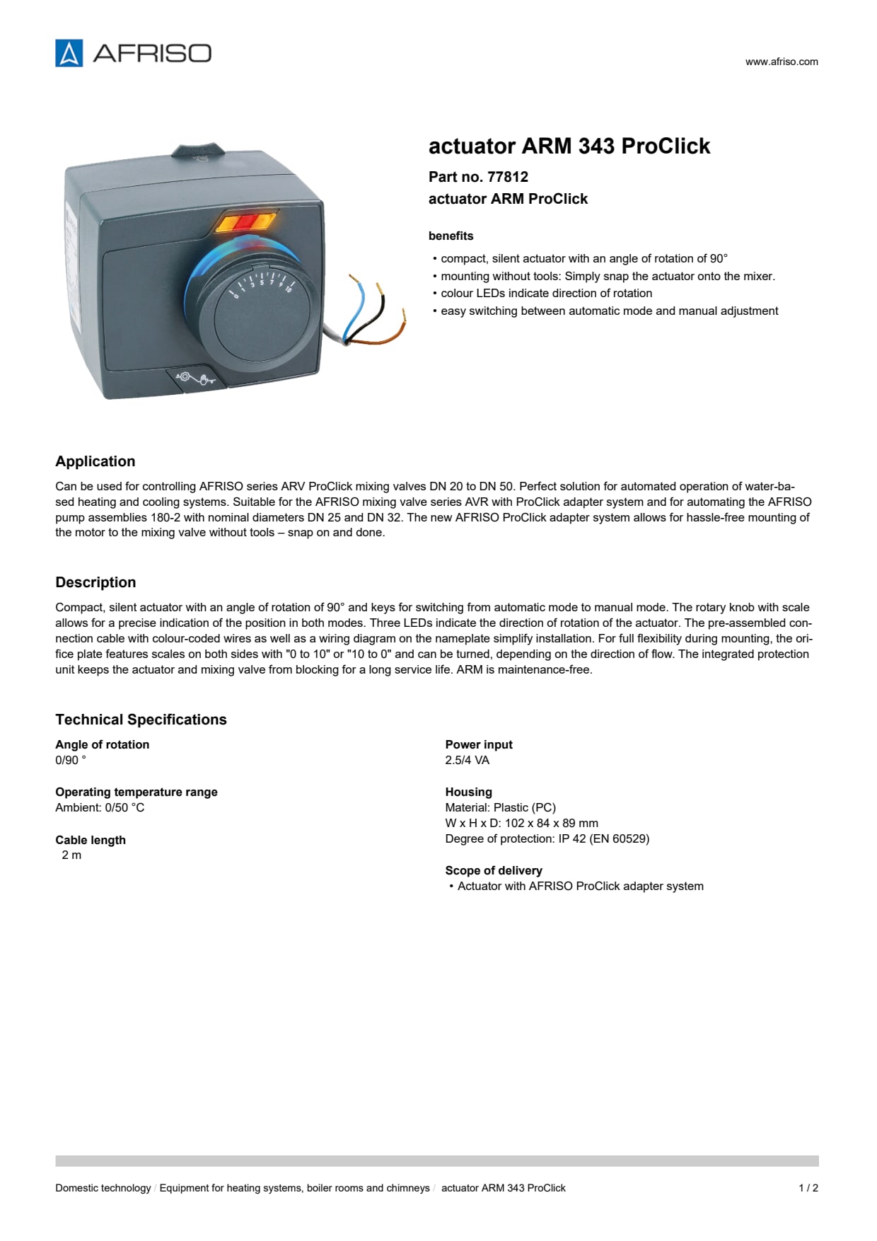 AFRISO_ACTUATOR-ARM-343-PROCLICK-ACTUATOR-ARM-PROCLICK_77812_ENG_GBR.PDF