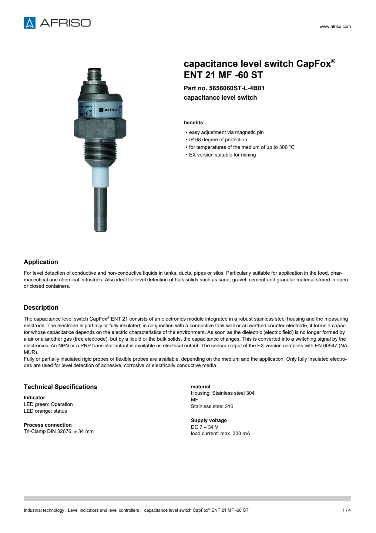 AFRISO_CAPACITANCE-LEVEL-SWITCH-CAPFOX--ENT-21-MF--60-ST-CAPACITANCE-LEVEL-SWITCH_5656060ST-L-4B01_ENG_GBR.PDF