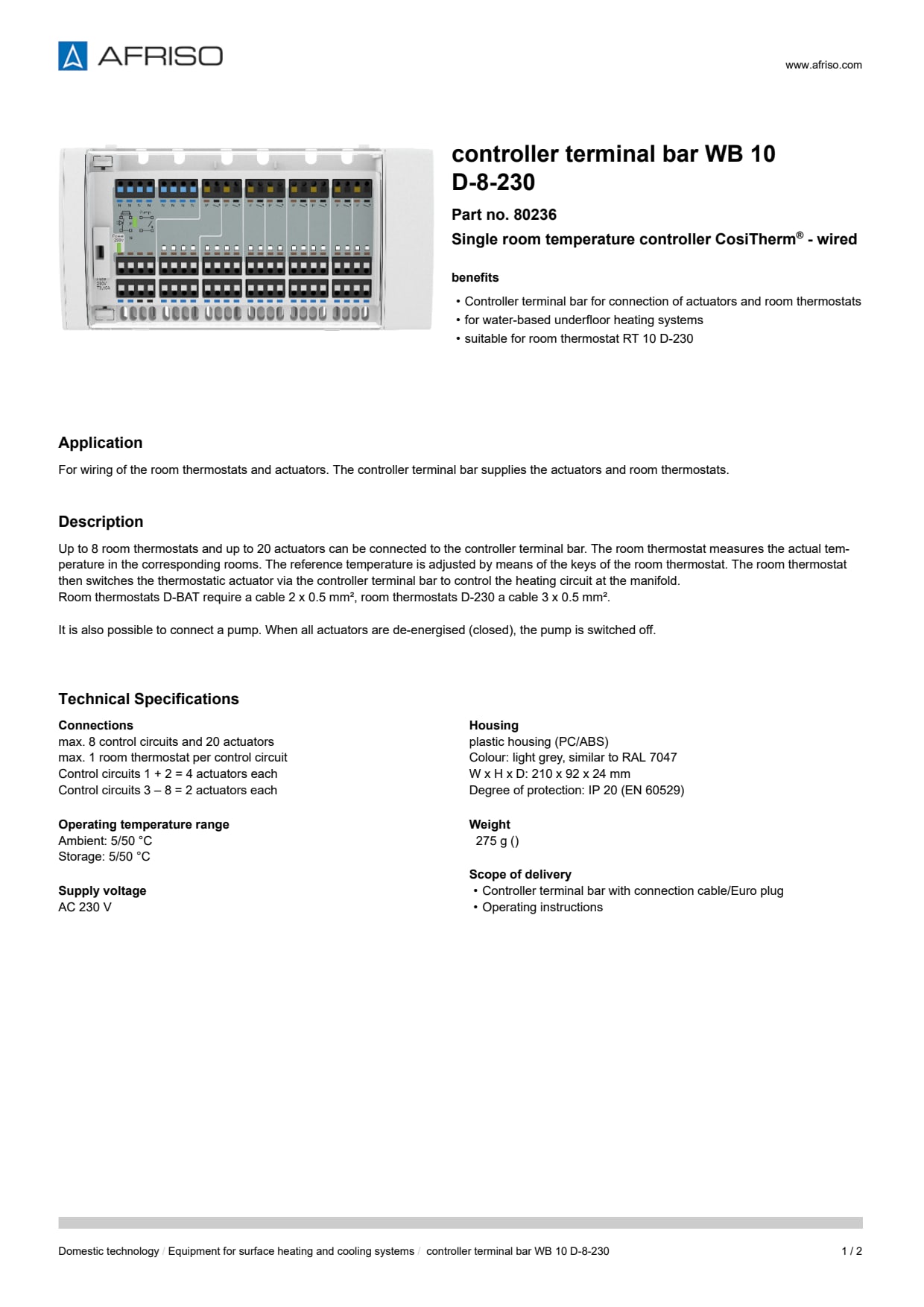 AFRISO_CONTROLLER-TERMINAL-BAR-WB-10-D-8-230-SINGLE-ROOM-TEMPERATURE-CONTROLLER-COSITHE_80236_ENG_GBR.PDF