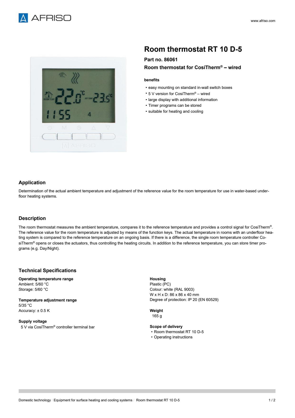 AFRISO_ROOM-THERMOSTAT-RT-10-D-5-ROOM-THERMOSTAT-RT-10-D-5-SUITABLE-FOR-COSITHERM----WI_86061_ENG_GBR.PDF