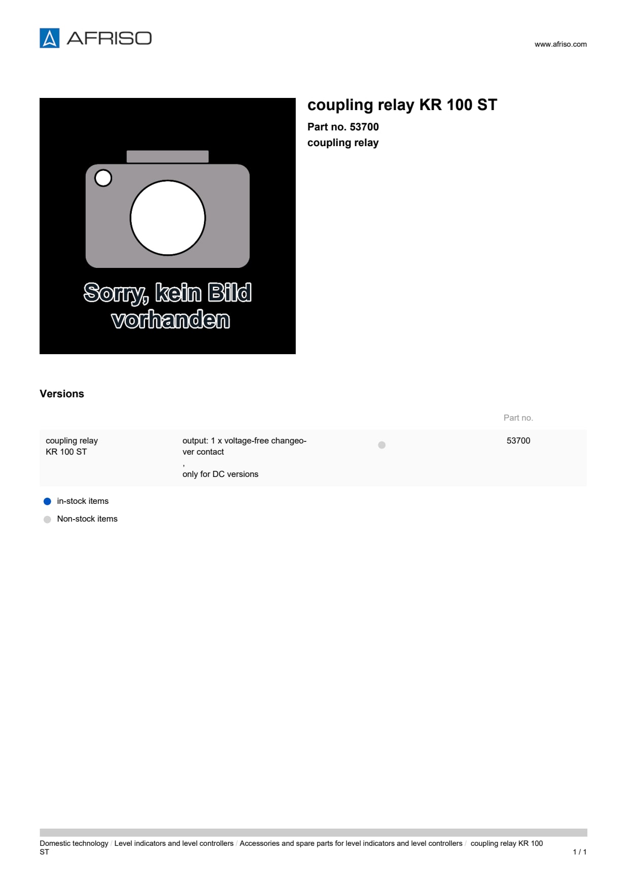 AFRISO_COUPLING-RELAY-KR-100-ST-COUPLING-RELAY_53700_ENG_GBR.PDF