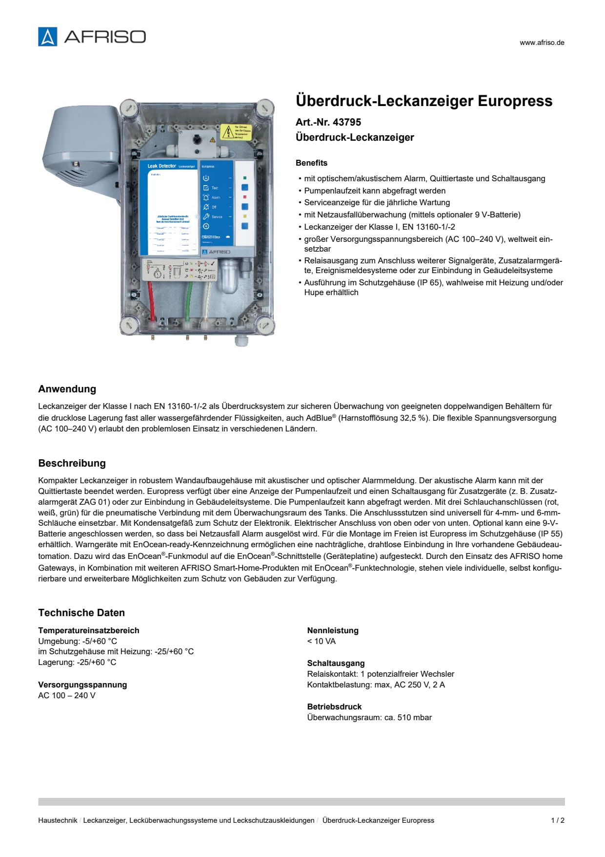AFRISO_UEBERDRUCK-LECKANZEIGER-EUROPRESS-UEBERDRUCK-LECKANZEIGER_43795_DEU_DEU.PDF