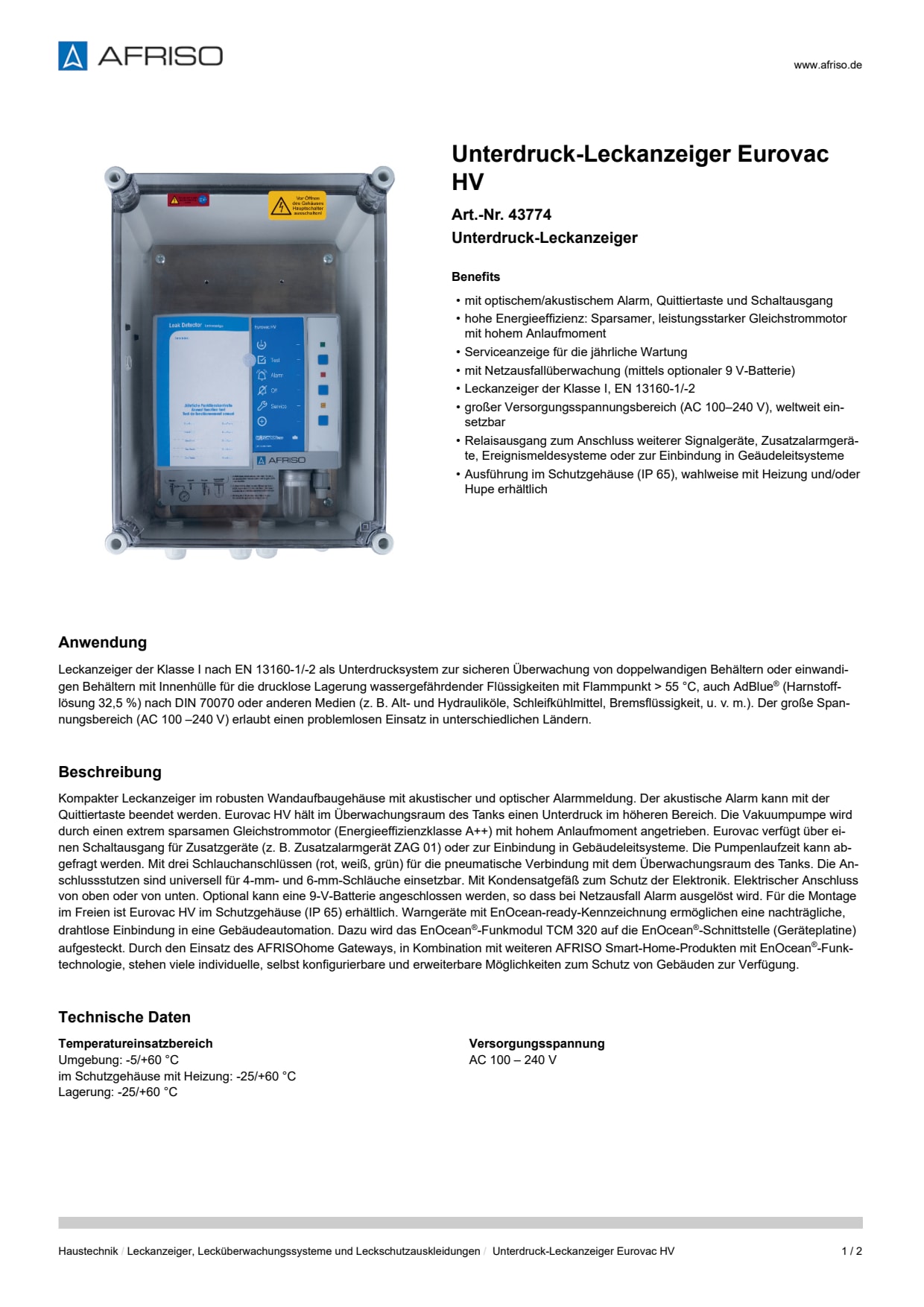 AFRISO_UNTERDRUCK-LECKANZEIGER-EUROVAC-HV-UNTERDRUCK-LECKANZEIGER_43774_DEU_DEU.PDF