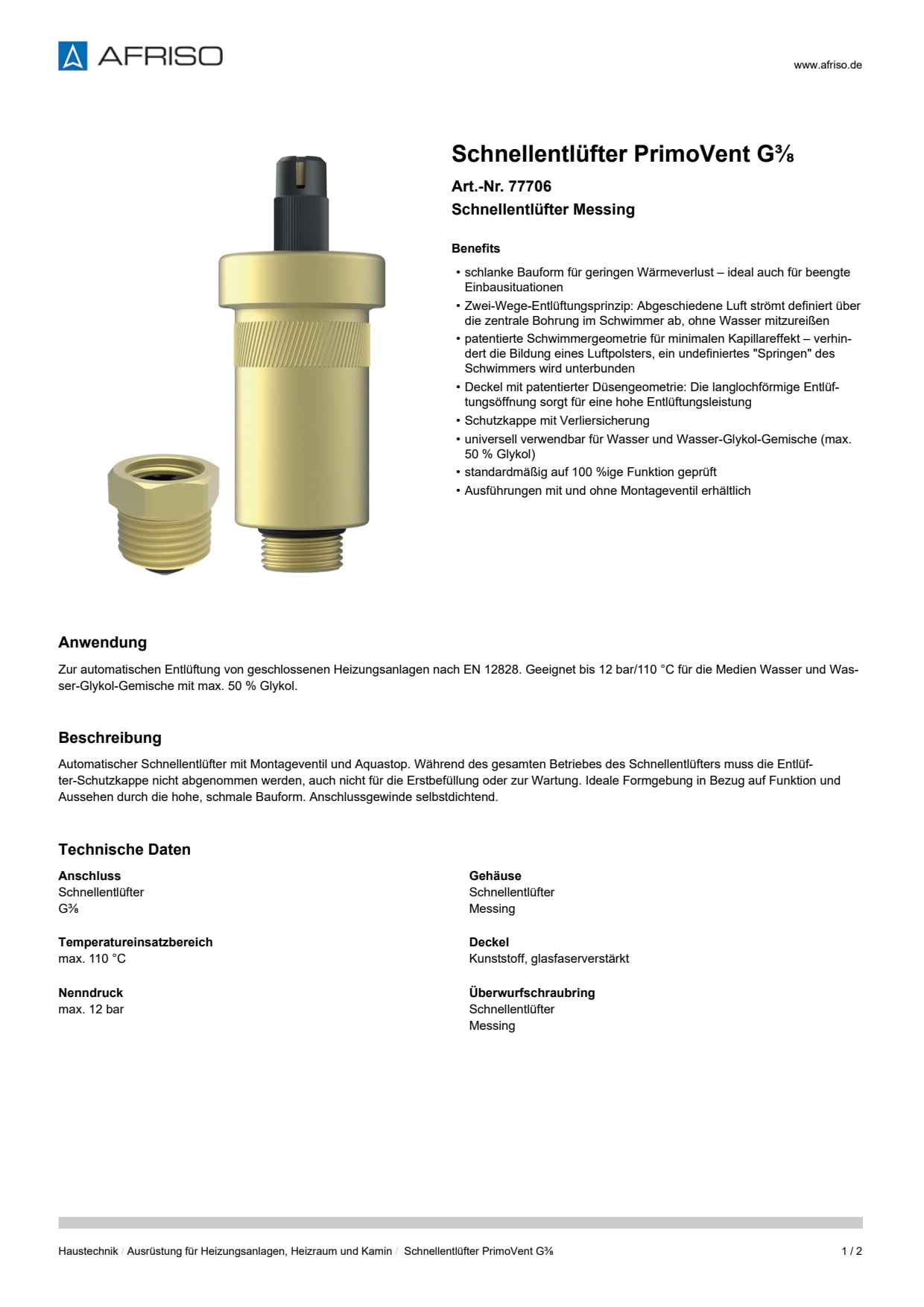 AFRISO_SCHNELLENTLUEFTER-PRIMOVENT-G--SCHNELLENTLUEFTER-MESSING_77706_DEU_DEU.PDF