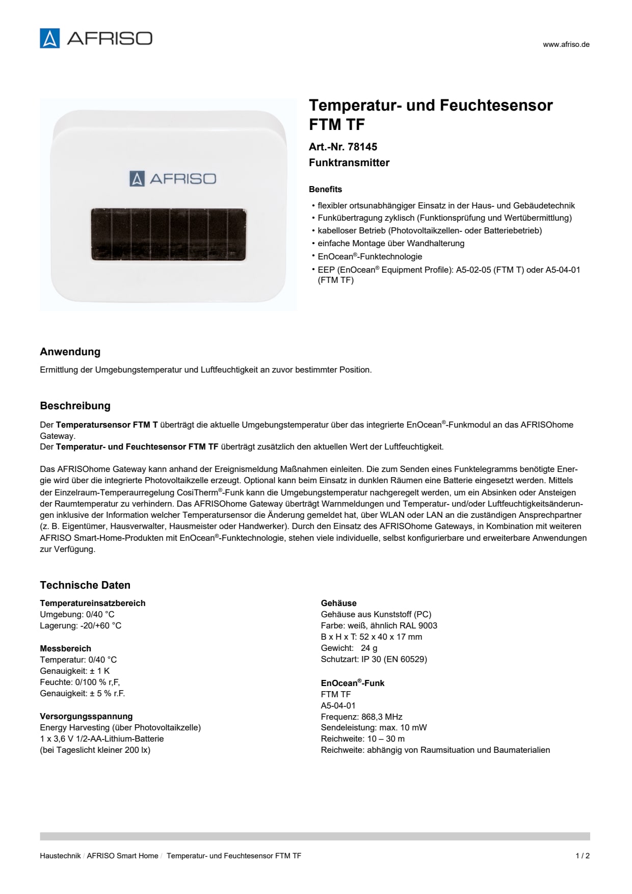 AFRISO_TEMPERATUR--UND-FEUCHTESENSOR-FTM-TF-FUNKTRANSMITTER_78145_DEU_DEU.PDF