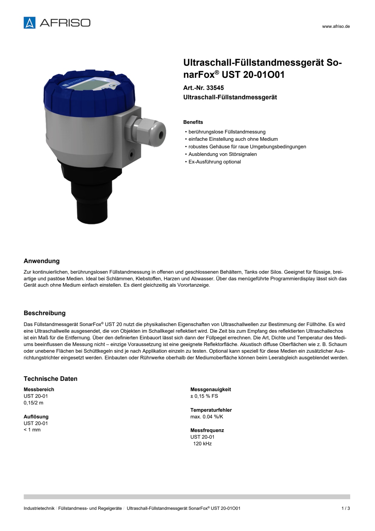 AFRISO_ULTRASCHALL-FUELLSTANDMESSGERAET-SONARFOX--UST-20-01O01-ULTRASCHALL-FUELLSTANDME_33545_DEU_DEU.PDF