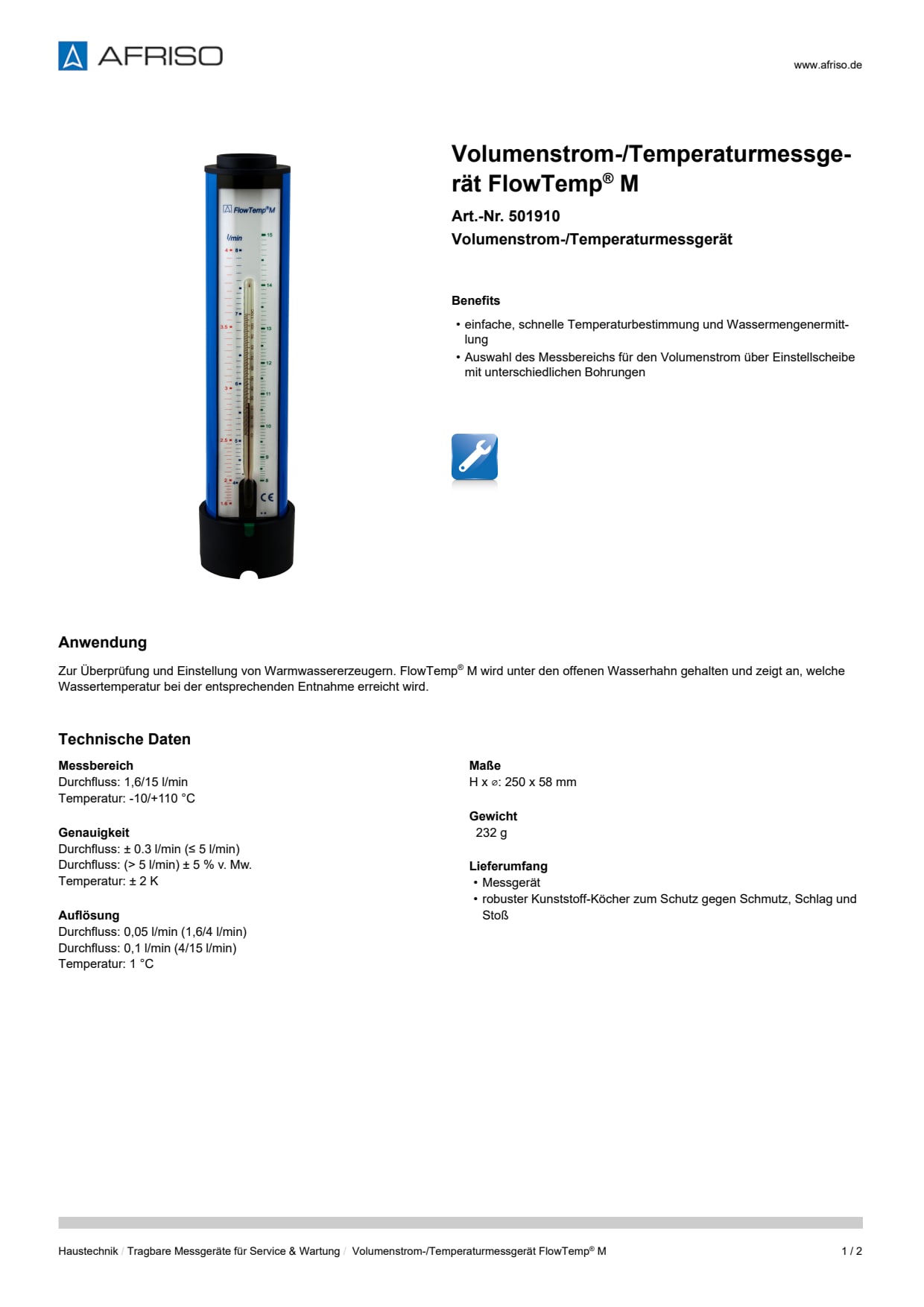 AFRISO_VOLUMENSTROM--TEMPERATURMESSGERAET-FLOWTEMP--M-VOLUMENSTROM--TEMPERATURMESSGERAE_501910_DEU_DEU.PDF