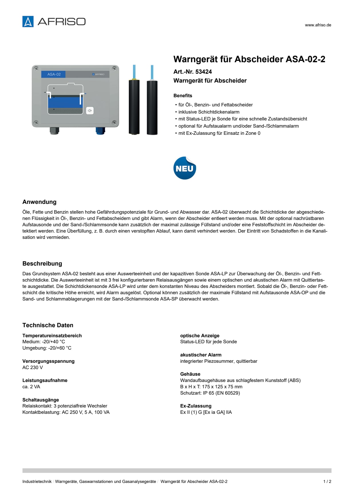 AFRISO_WARNGERAET-FUER-ABSCHEIDER-ASA-02-2-WARNGERAET-FUER-ABSCHEIDER_53424_DEU_DEU.PDF
