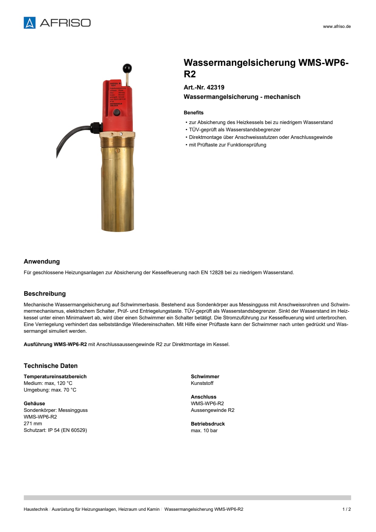 AFRISO_WASSERMANGELSICHERUNG-WMS-WP6-R2-WASSERMANGELSICHERUNG---MECHANISCH_42319_DEU_CHE.PDF