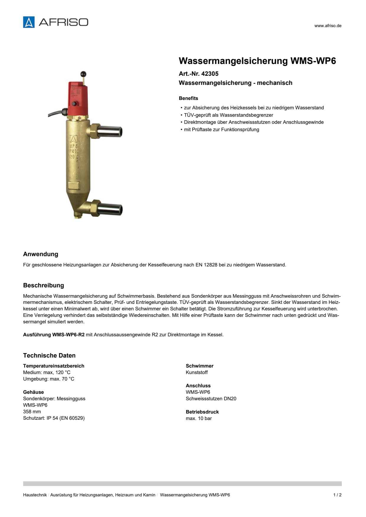 AFRISO_WASSERMANGELSICHERUNG-WMS-WP6-WASSERMANGELSICHERUNG---MECHANISCH_42305_DEU_CHE.PDF