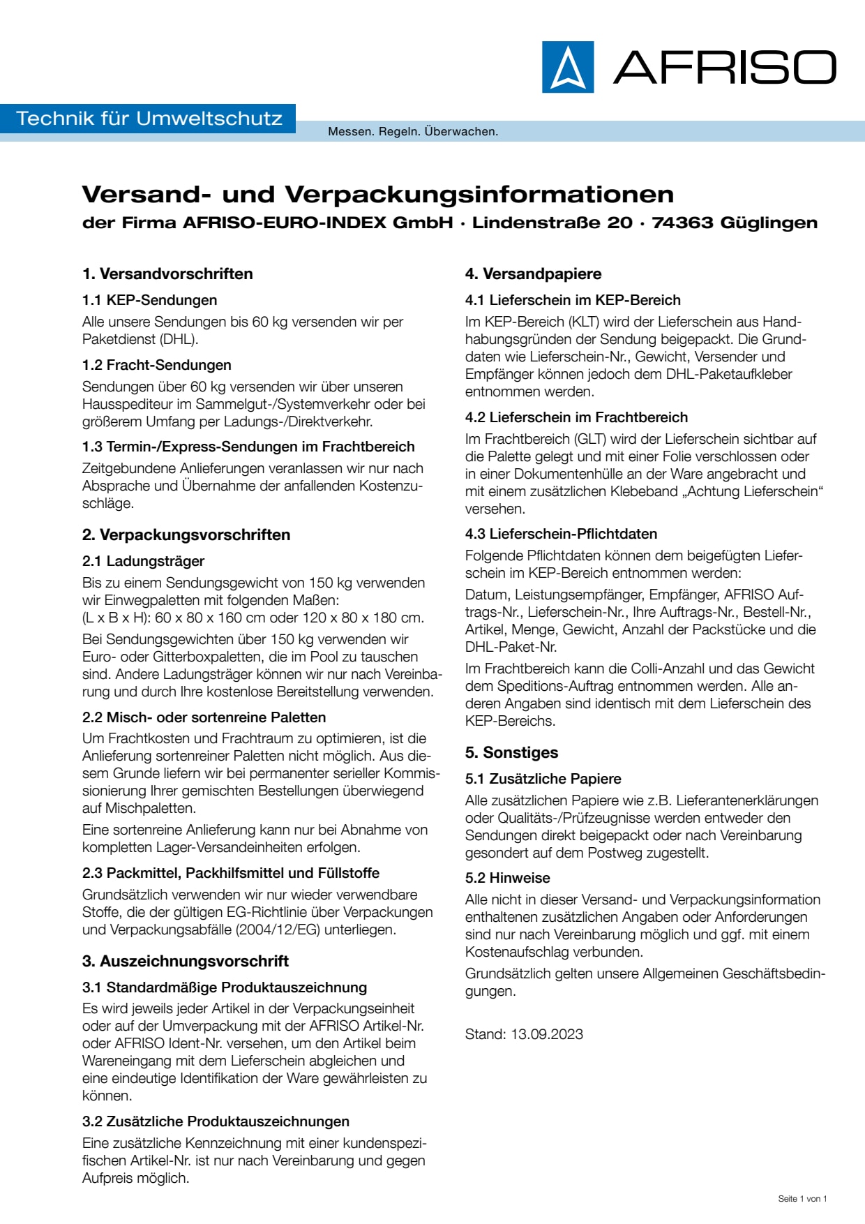 VERSAND-_VERPACKUNGSINFORMATIONNN_AFRISO_09-23_DE.PDF
