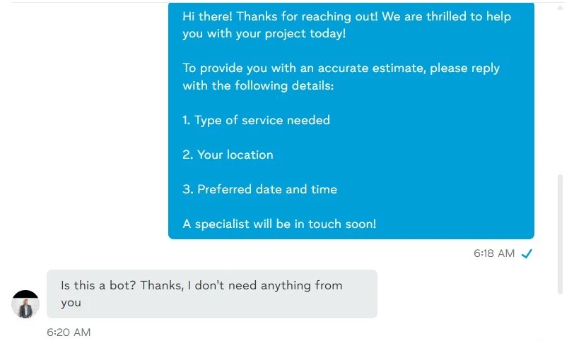 Customer asking: is this a bot?