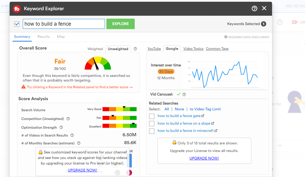 TubeBuddy's Keyword Planner