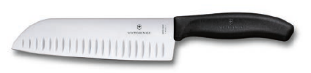 FW23 CUCHILLO SANTOKU, ALVÉOLOS, 17 CM, NEGRO