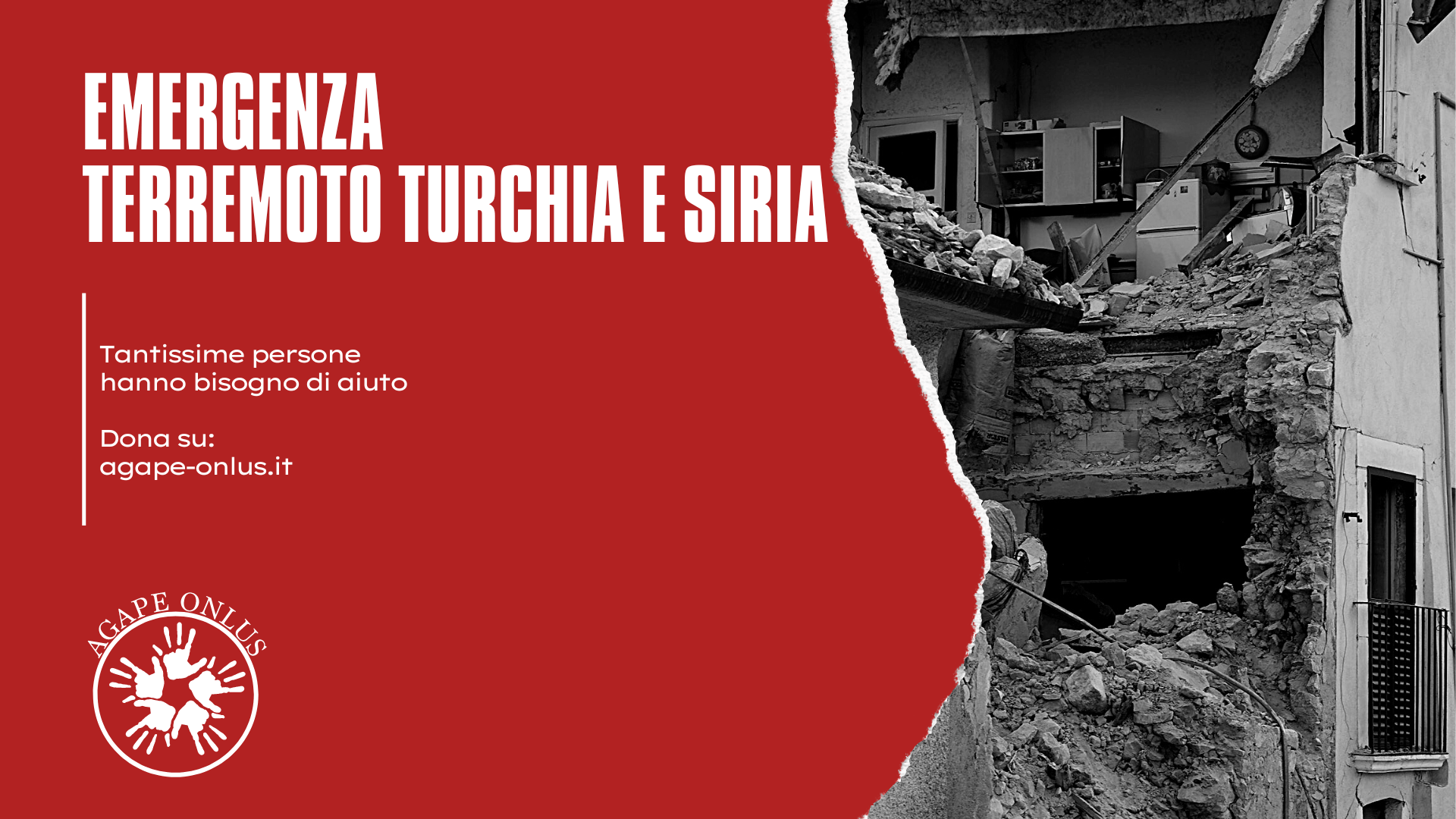 Emergenza terremoto Turchia e Siria
