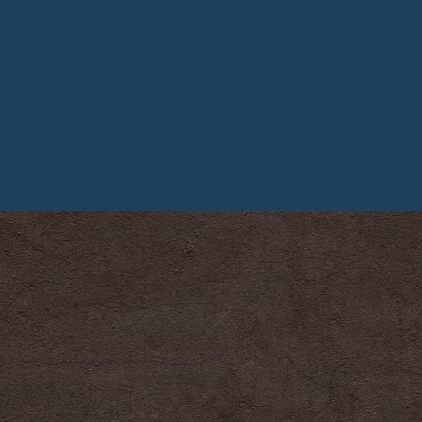 Dark clay, blue glaze