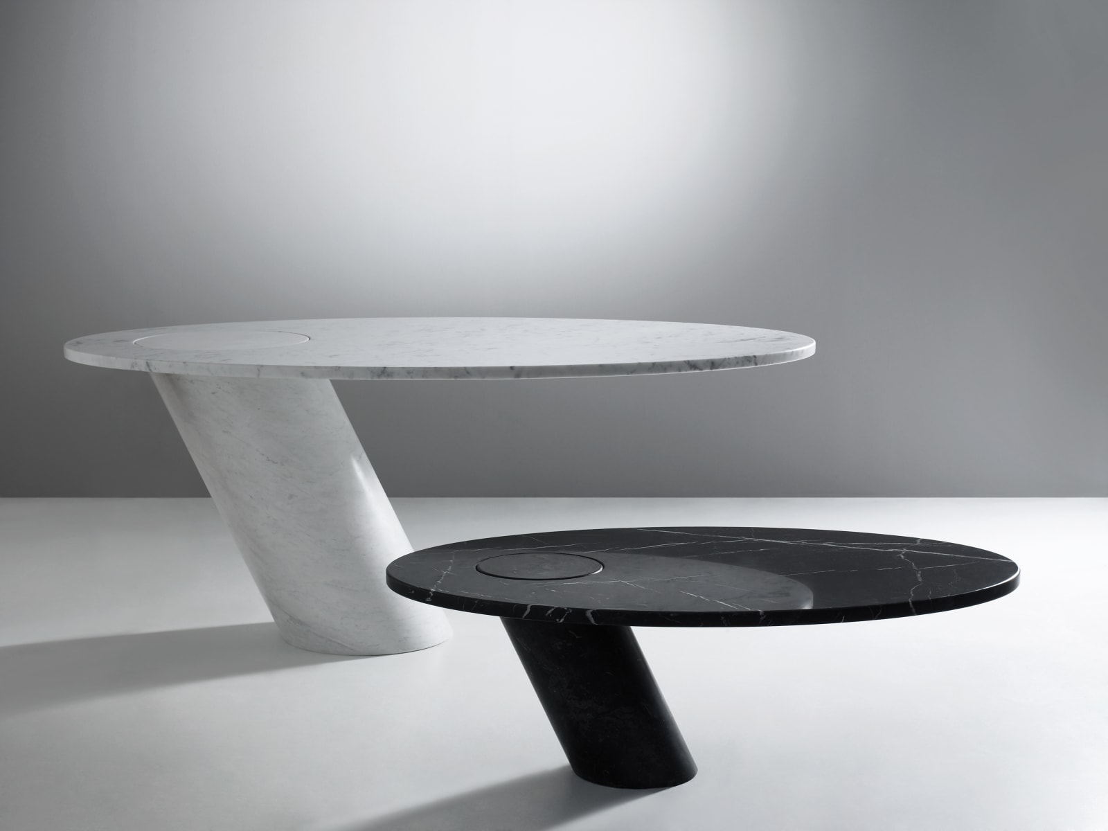 Eccentrico marble table by Angelo Mangiarotti