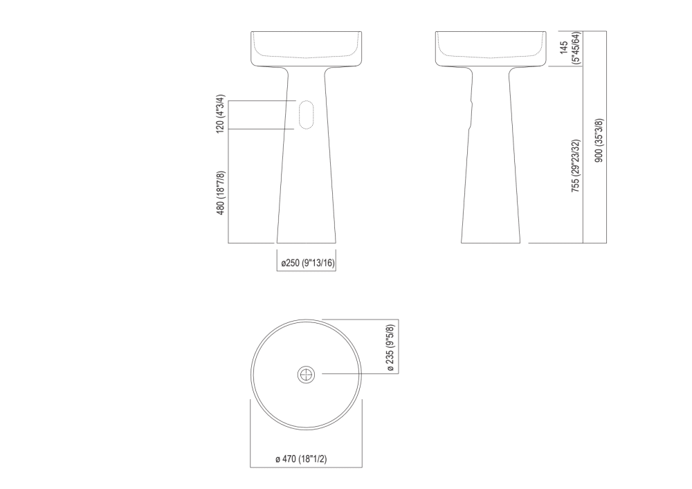 Hauptabmessungen - Cristalplant® biobasierte Version<br>